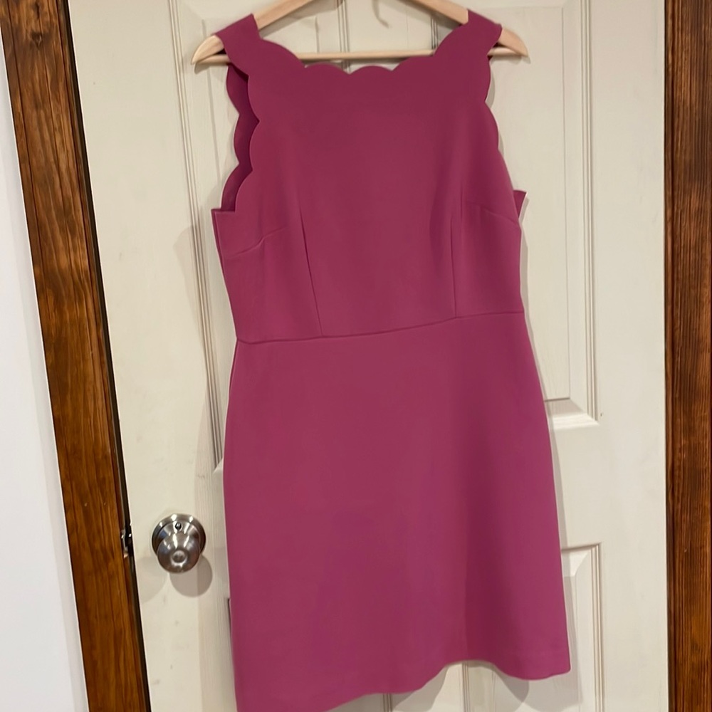 Loft scalloped edge chemise dress. Orchid color.